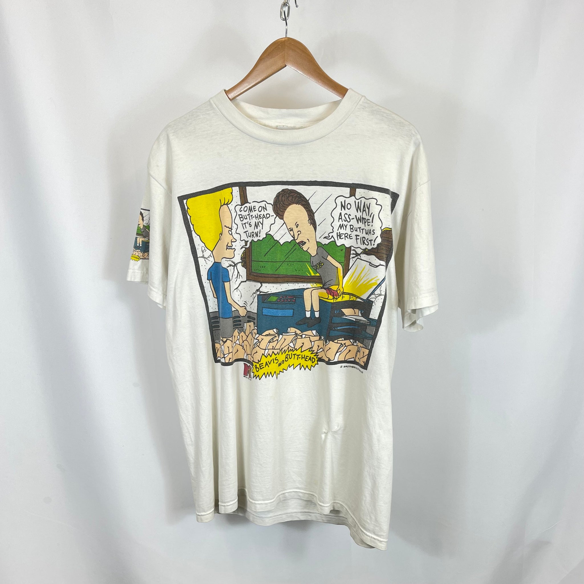 90s RARE Beavis & Butthead Graphic T-Shirt (L)