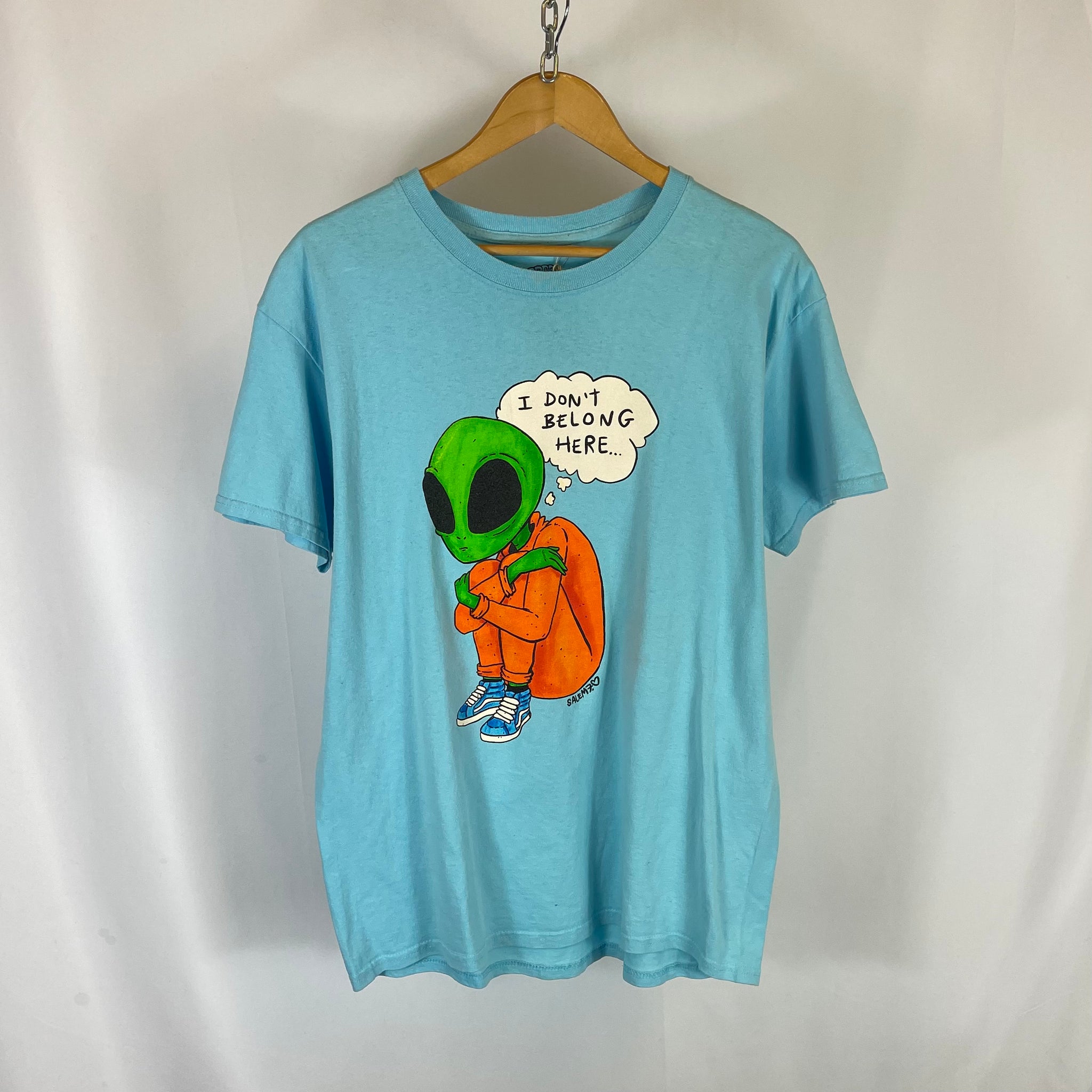 00s Alien Blue Graphic T-Shirt (L)