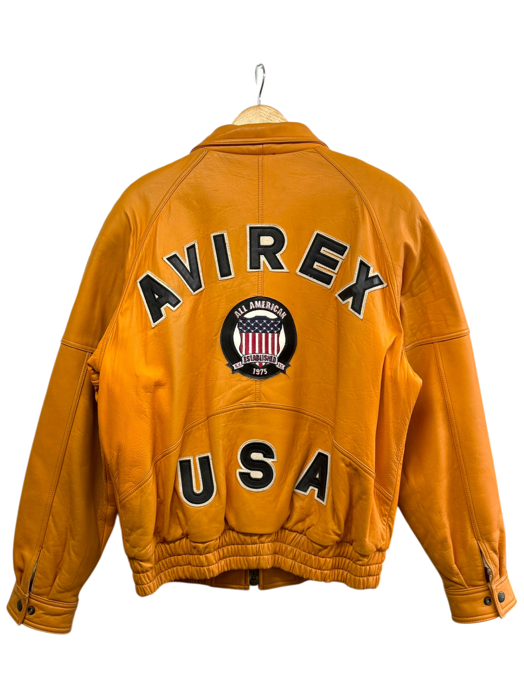 Vintage Avirex USA Orange Leather Jacket