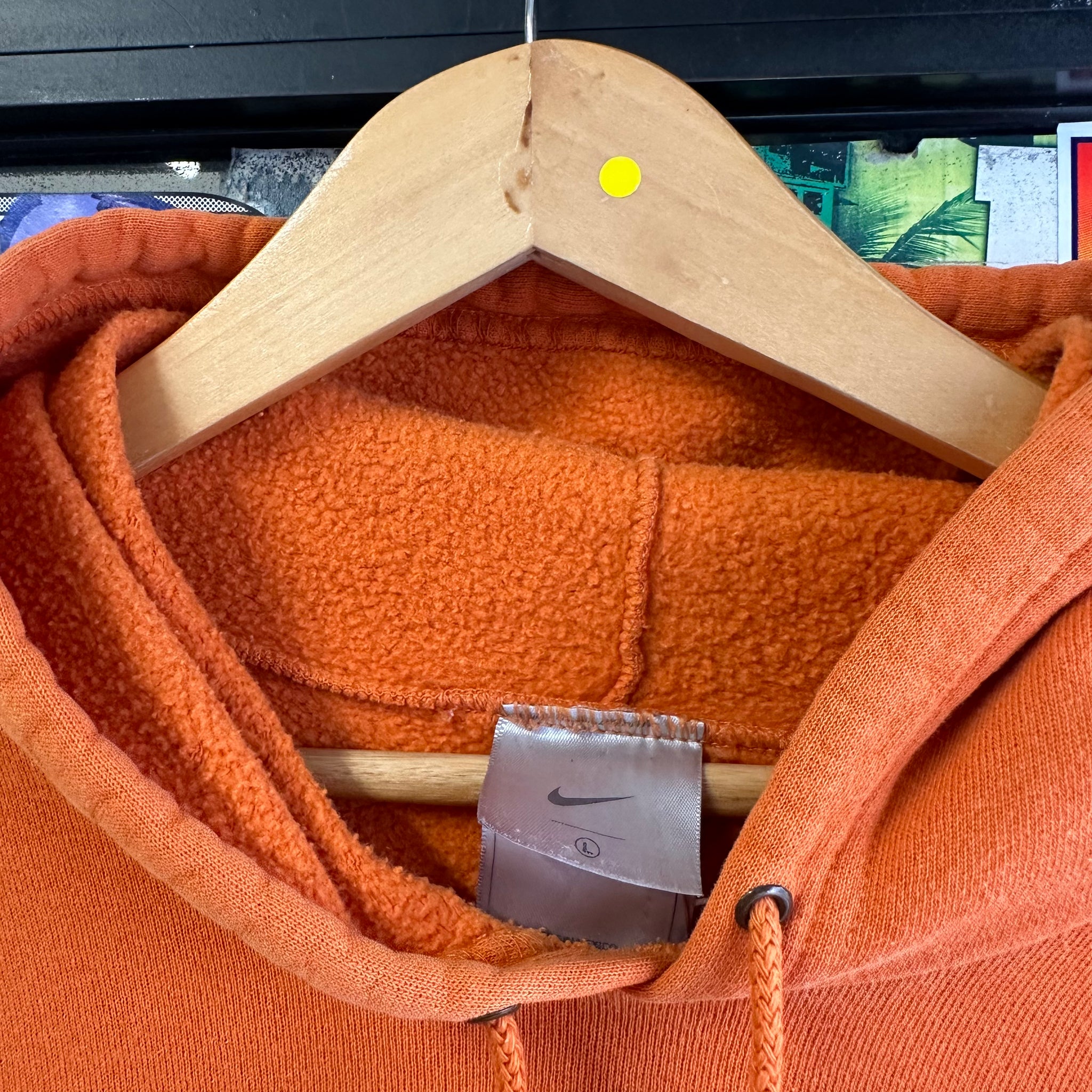 Vintage 00s Nike Centre Logo Orange Hoodie (L)