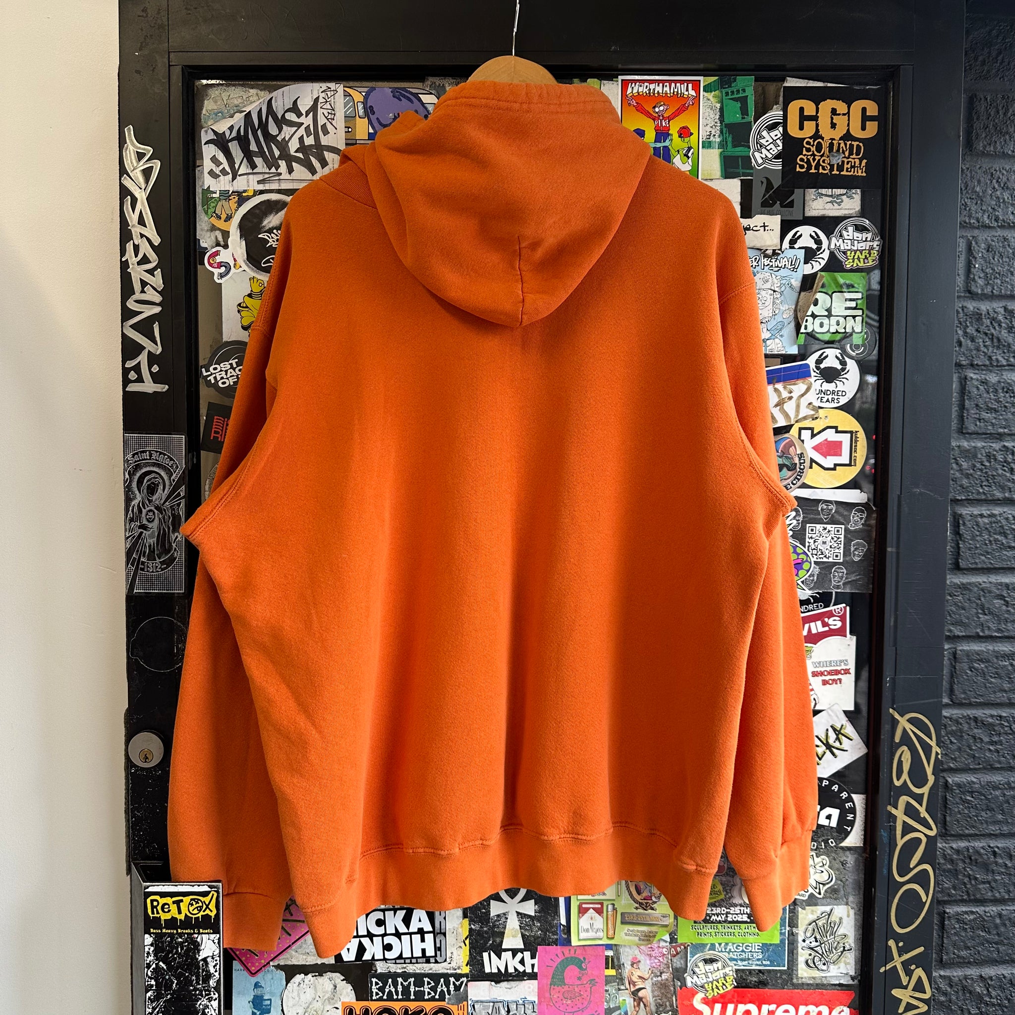 Vintage 00s Nike Centre Logo Orange Hoodie (L)