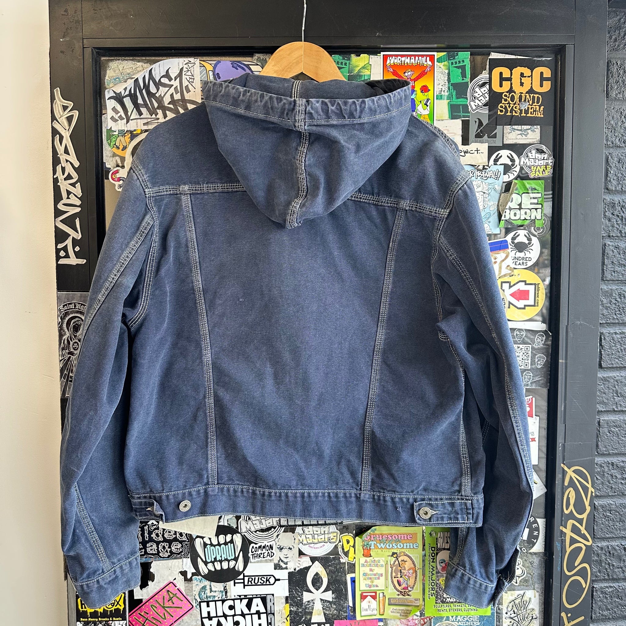 Vintage Energie Zip Hooded Denim Jacket (M)