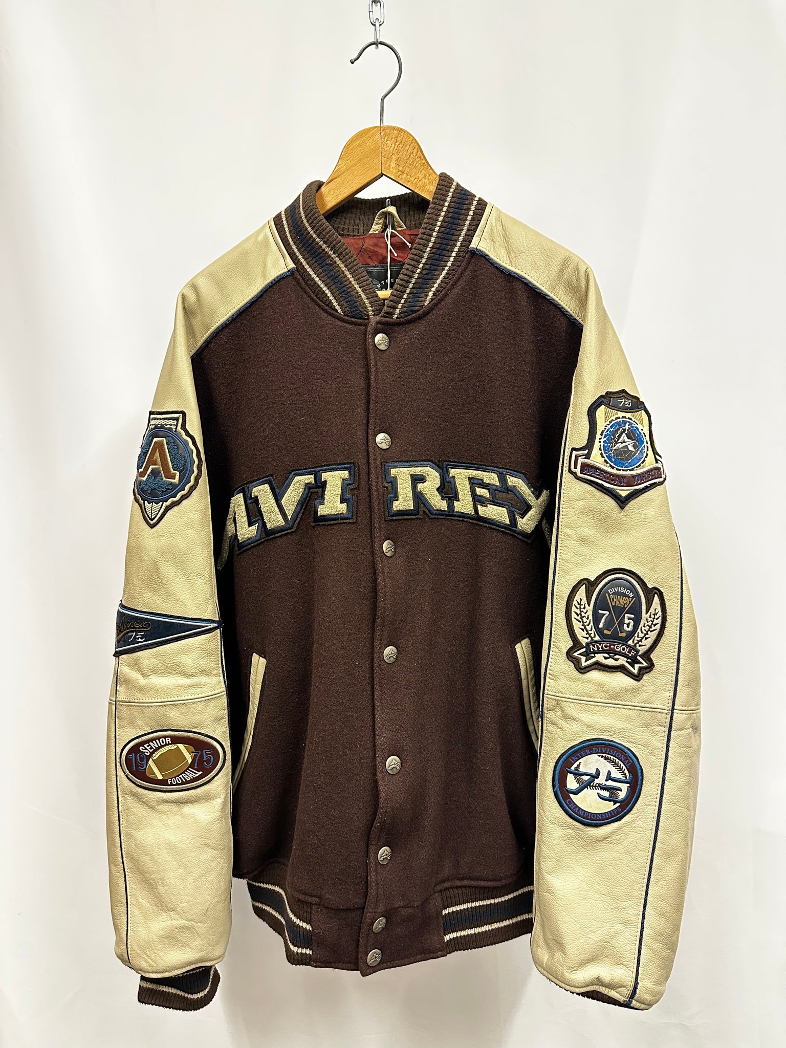 90's Avirex Leather / Wool Varsity Jacket (XL)