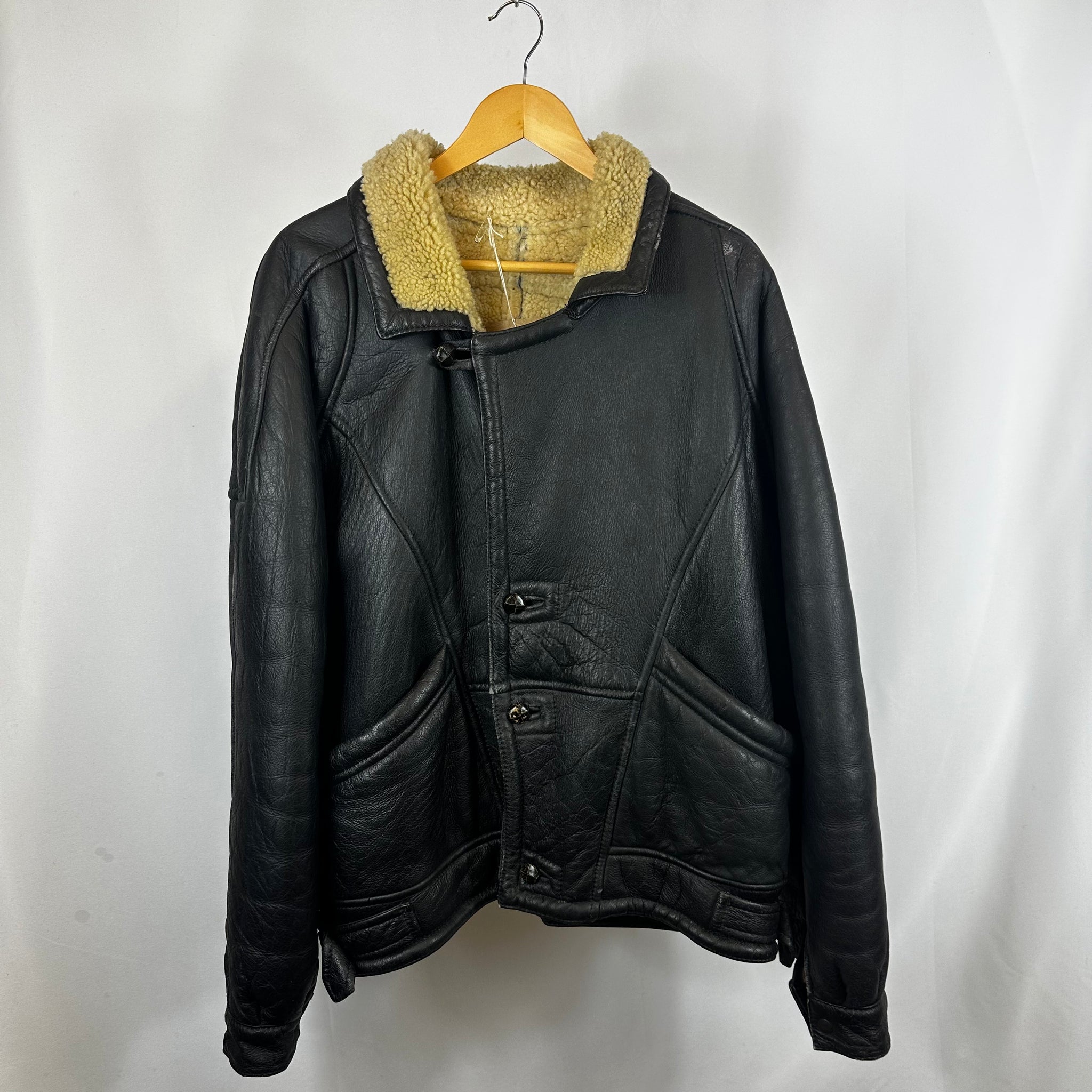 90's Leather Flight Jacket (L)