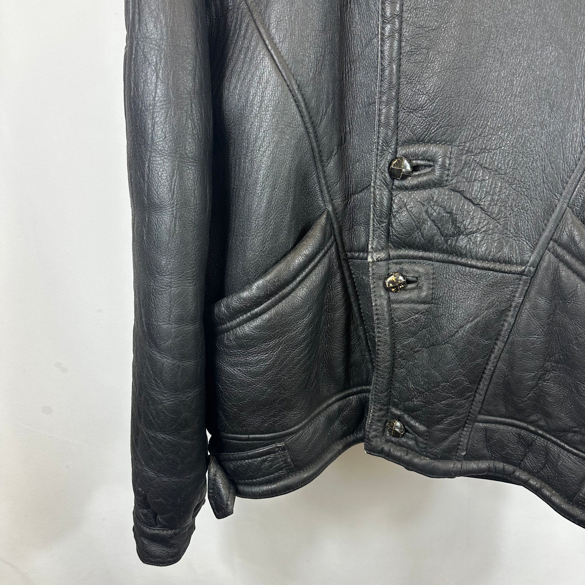 90's Leather Flight Jacket (L)