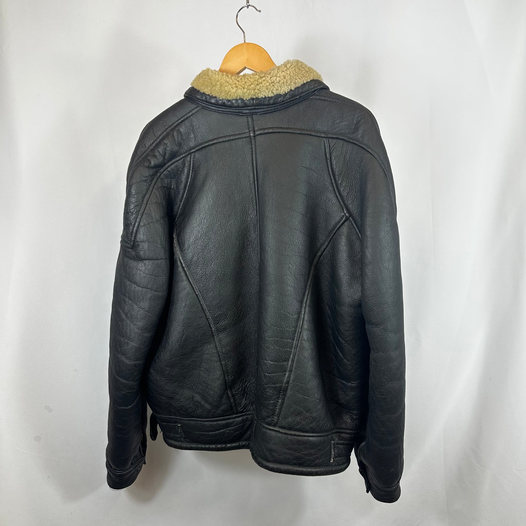 90's Leather Flight Jacket (L)