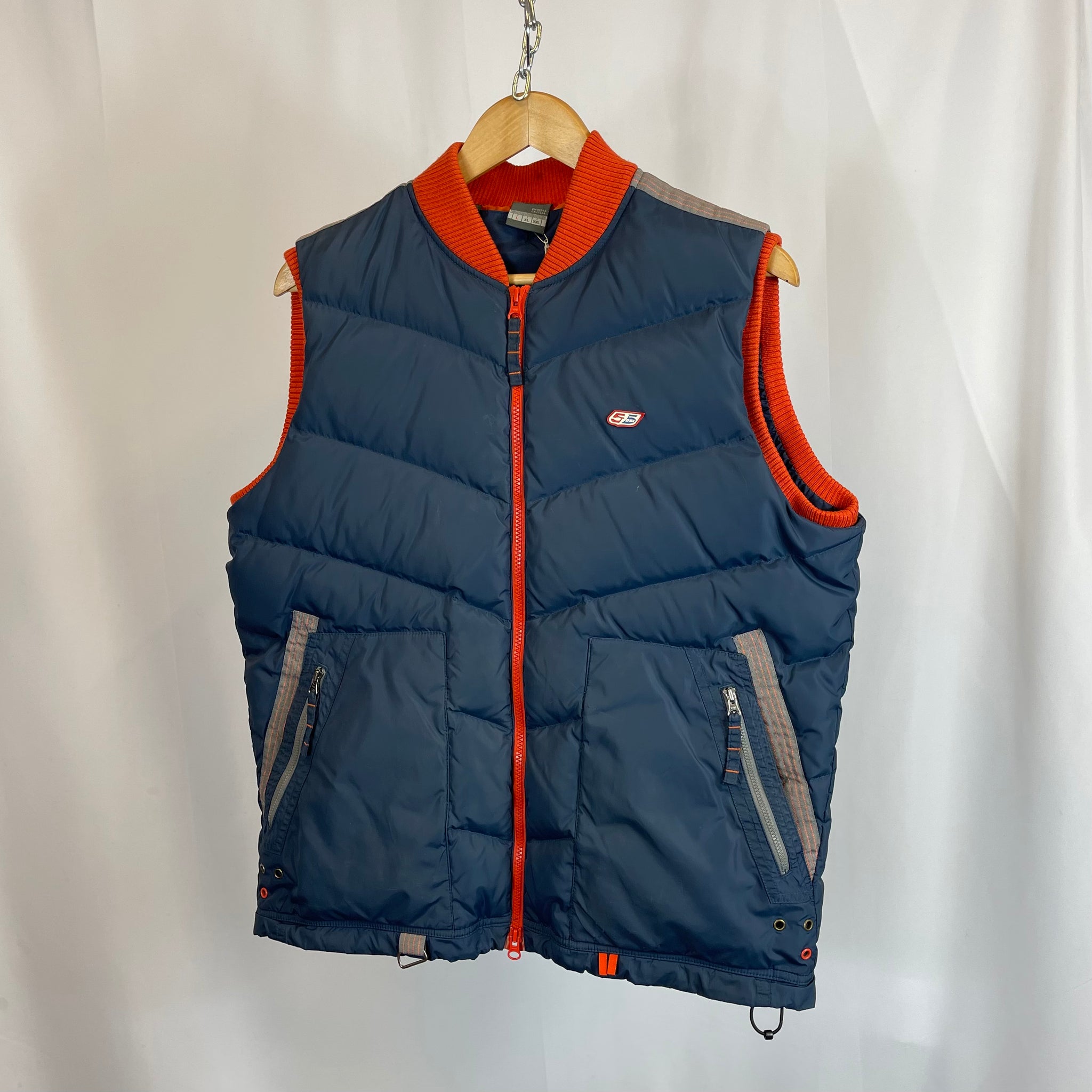 00's Nike Navy Puffer Gilet (L)