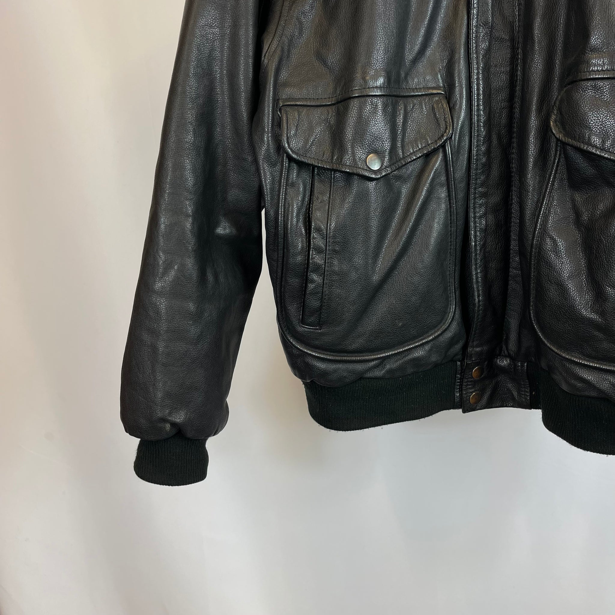 90s Leather Jacket Black (M)