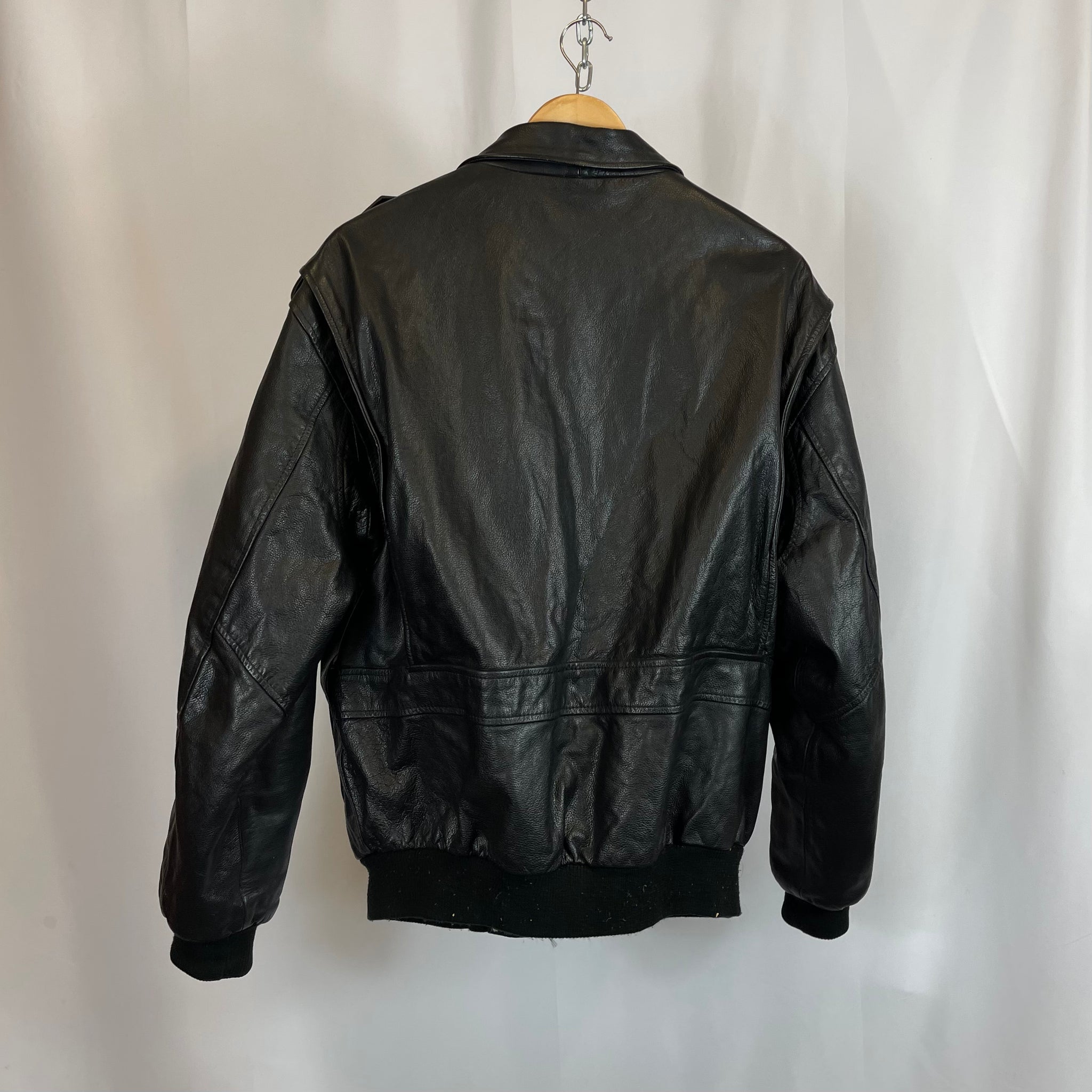 90s Leather Jacket Black (M)