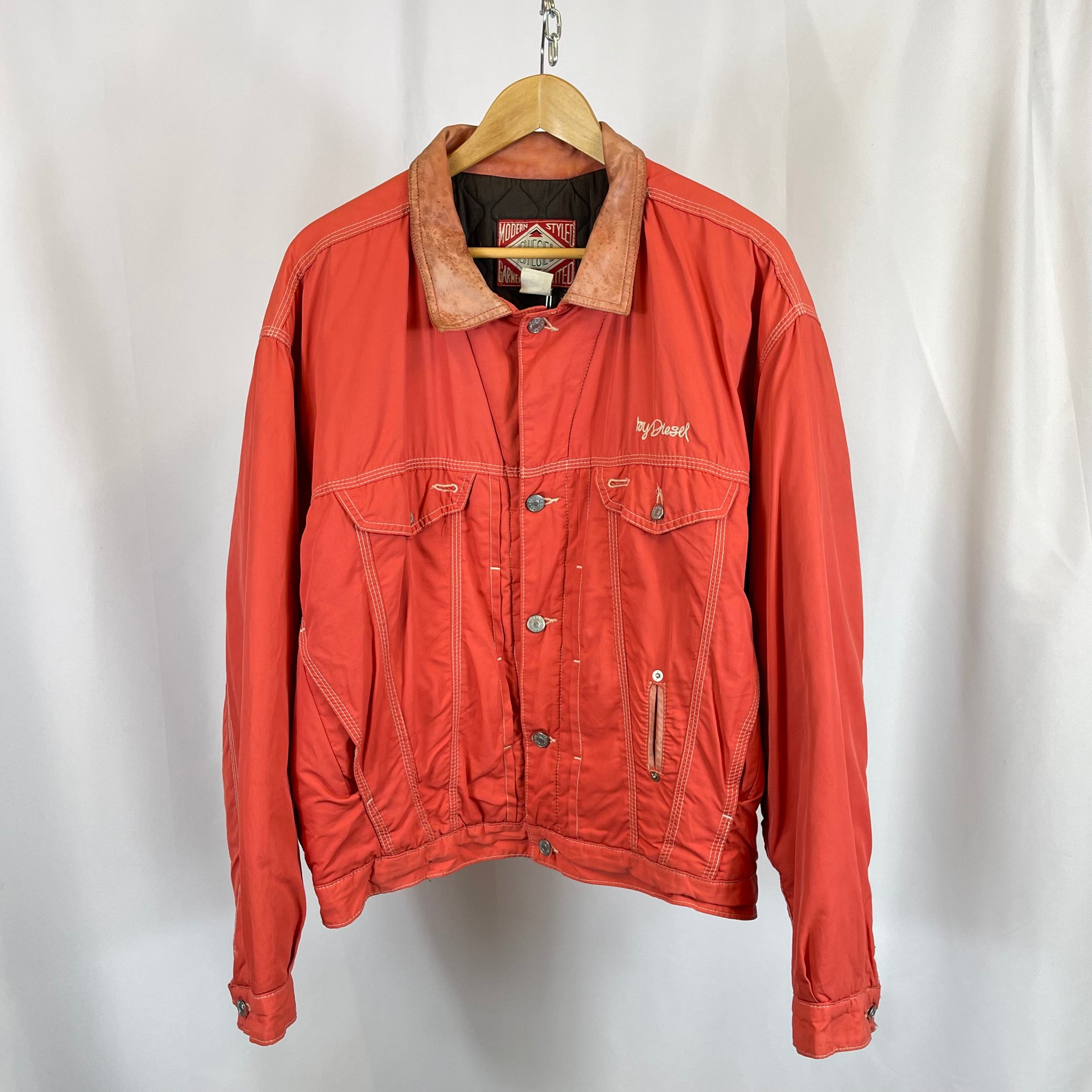 90's Diesel Salmon Denim Jacket (L)