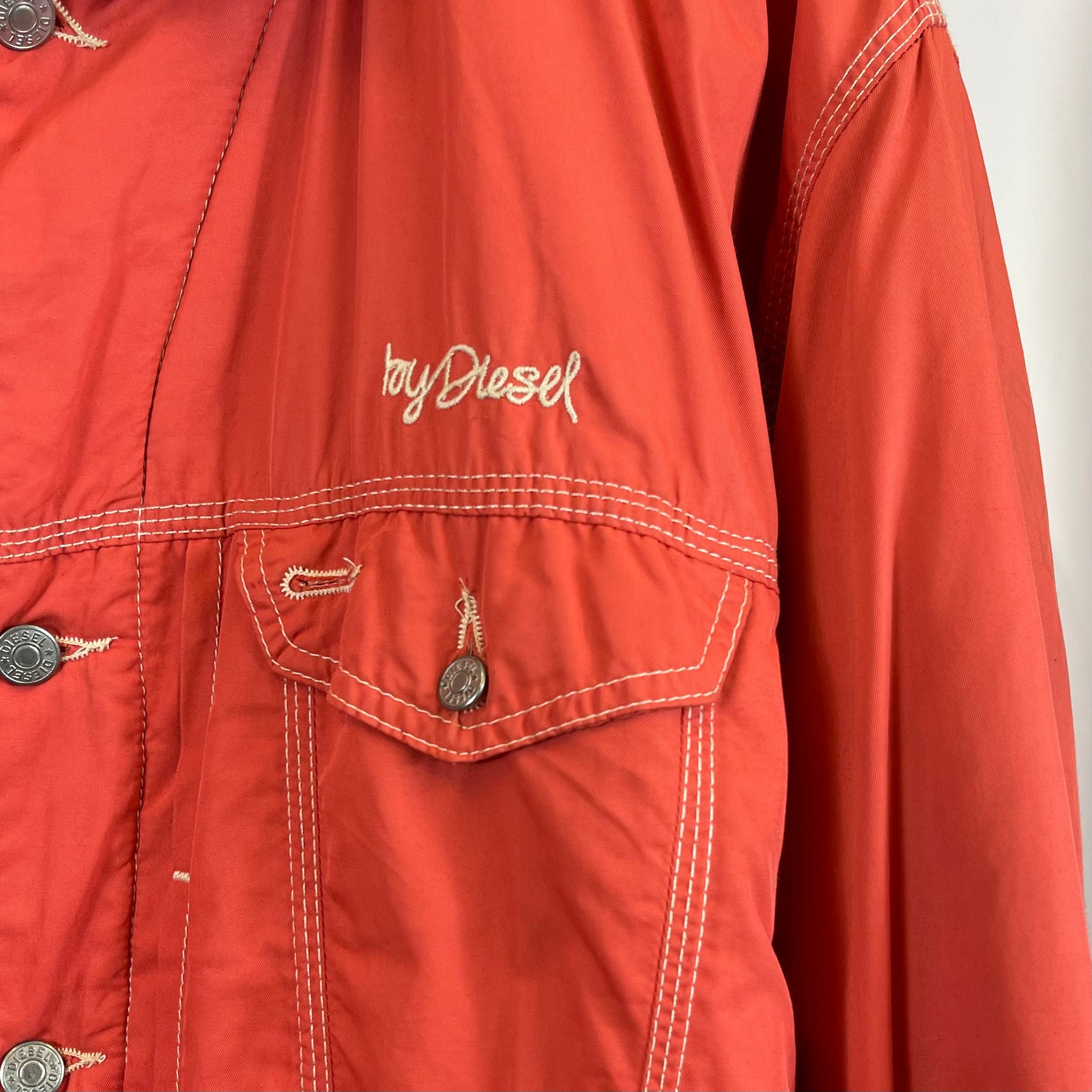 90's Diesel Salmon Denim Jacket (L)