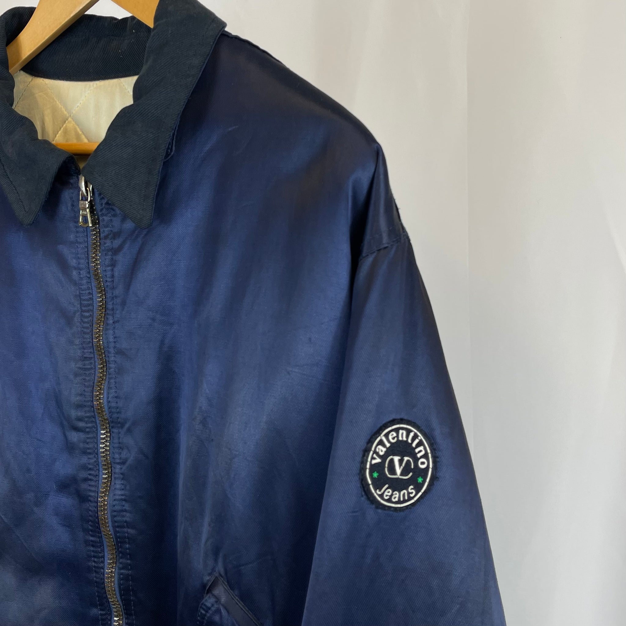 90's Valentino Navy Bomber Jacket (L)