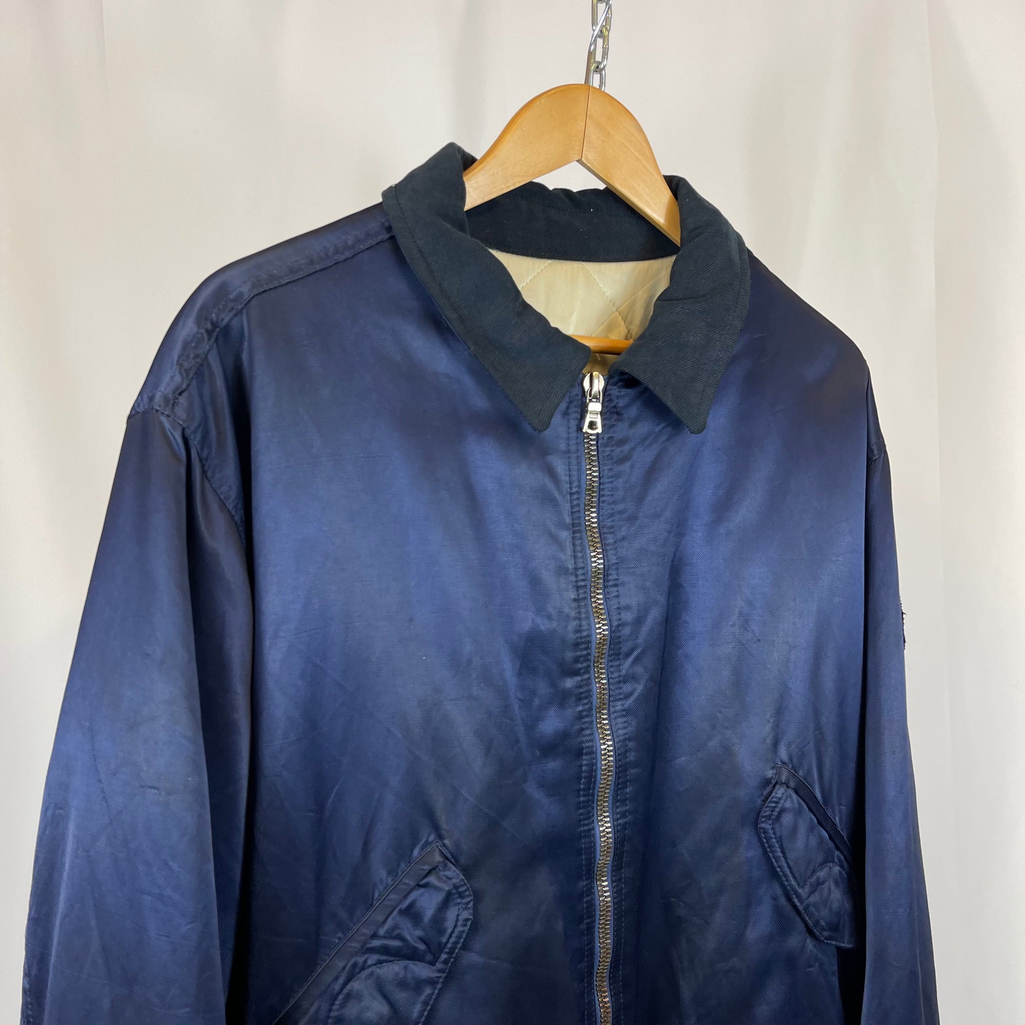 90's Valentino Navy Bomber Jacket (L)