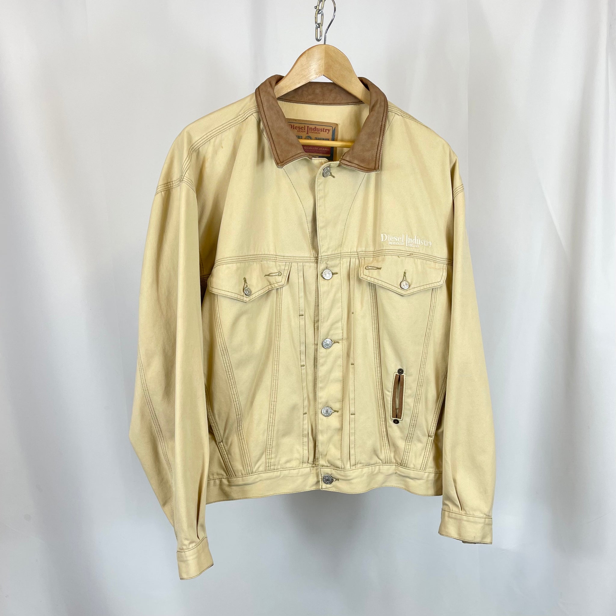 90's Diesel Beige Denim Jacket (M)