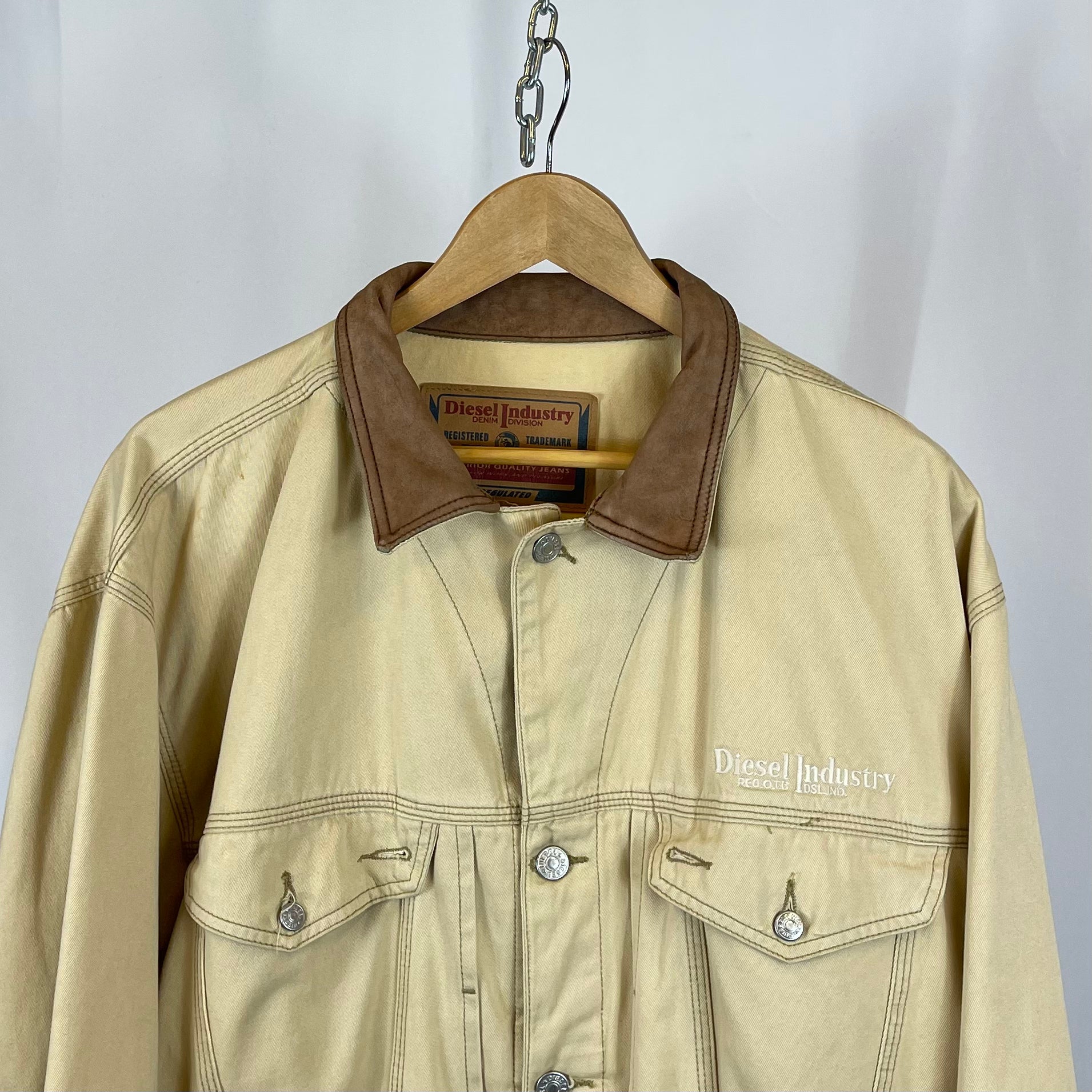 90's Diesel Beige Denim Jacket (M)