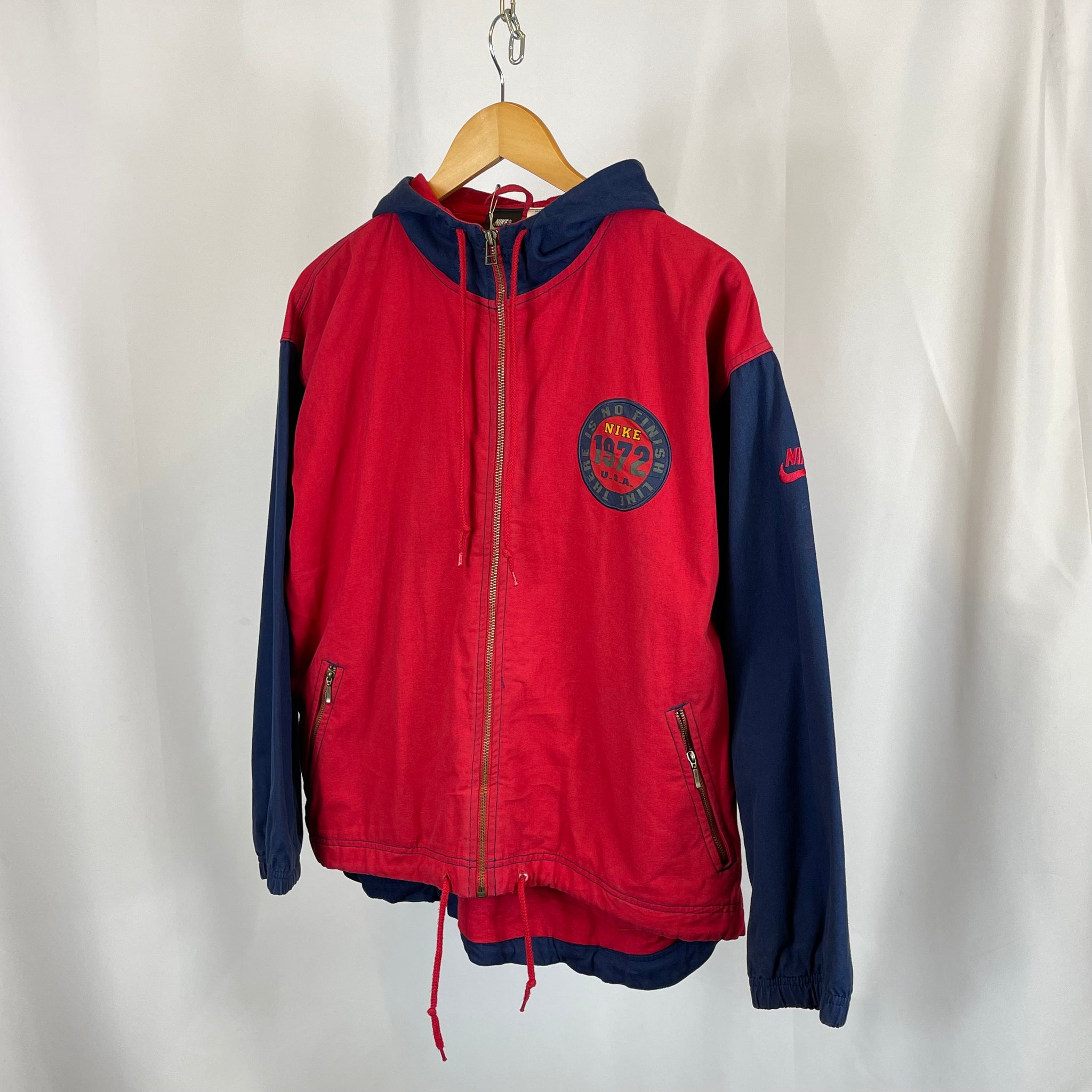 90's Nike Spellout Hooded Jacket (L)