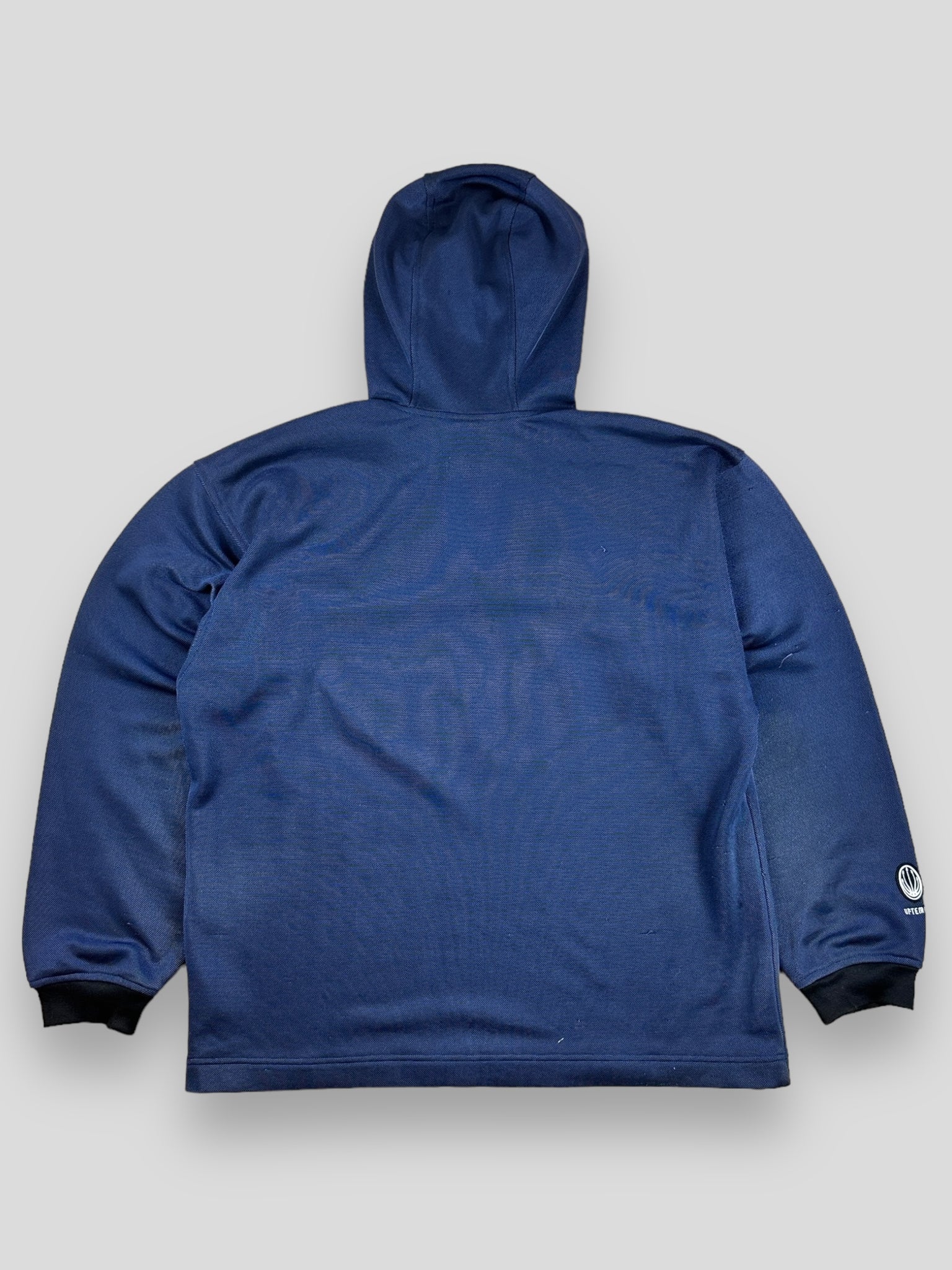 vintage dark blue nike uptempo hoodie with fleece lining